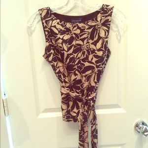Ann Taylor Tie-belt sleeveless shell Sz2P